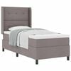 vidaXL B&auml;ddfj&auml;der med kudde med huvudgavel Taupe 190 x 90 cm tyg