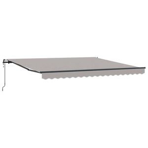 vidaXL Utdragbar markis Ljusgr&aring; 400 &times; 350 cm Duk och Aluminium