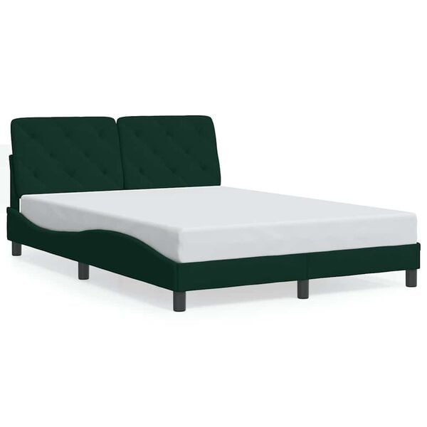 vidaXL Bed Frame without Mattress Dark Green 120x200 cm Velvet