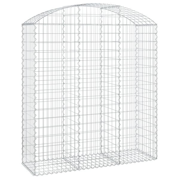 vidaXL Gabion b&aring;gformad 150x50x160/180 cm galvaniserat j&auml;rn