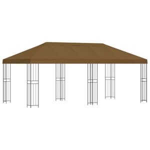 vidaXL Paviljong med v&auml;ggar 6 x 3 m Taupe Polyester och St&aring;l 190