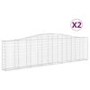 vidaXL Gabioner b&aring;gformade 2 st 400x30x100/120 cm galvaniserat j&auml;rn