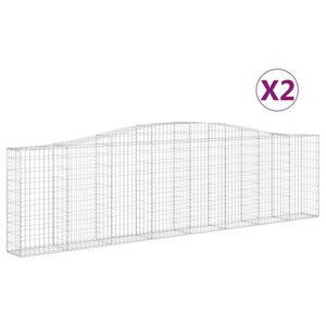 vidaXL Gabioner b&aring;gformade 2 st 400x30x100/120 cm galvaniserat j&auml;rn