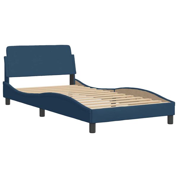 vidaXL Bed Frame with Headboard "Dover" Blue 100x200 cm Fabric