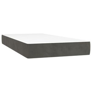 vidaXL Pocketres&aring;rmadrass medium m&ouml;rkgr&aring; 80x200x20 cm sammet