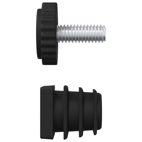 vidaXL M&ouml;beljusterare Justerbar 12 pcs Svart M6 PP