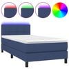 vidaXL Rams&auml;ng med madrass & LED bl&aring; 90x190 cm tyg
