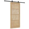 vidaXL Skjutd&ouml;rr Naturlig och svart 86 x 198,5 cm Massiv furu