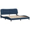 vidaXL Bed Frame with LED without Mattress "Hvar" Blue 180x200 cm Fabric