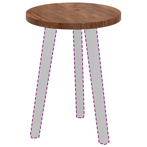 vidaXL Bordsskiva Ljusbrun &Oslash; 40 x 2,5 cm Massivt Ektr&auml;