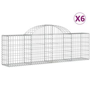 vidaXL Gabioner b&aring;gformade 6 st 200x30x60/80 cm galvaniserat j&auml;rn