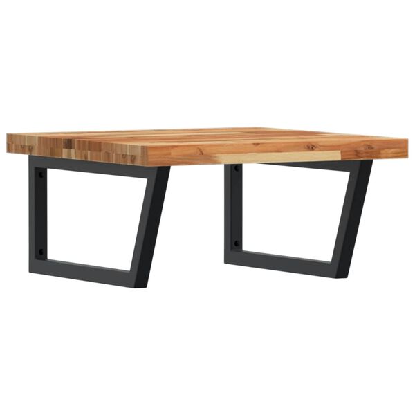 vidaXL V&auml;ggmonterad handfatshylla st&aring;l och massivt akaciatr&auml;