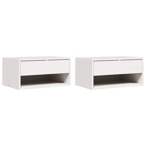 vidaXL S&auml;ngbord 2 st Vit 50 x 32,5 x 24 cm Massiv furu
