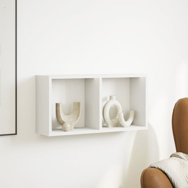 vidaXL V&auml;ggsk&aring;p 60x16x30 cm vit konstruerat tr&auml;