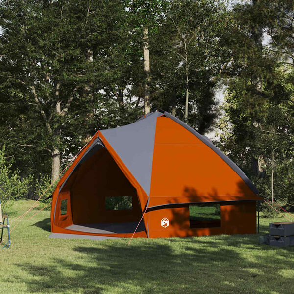 vidaXL Teepee T&auml;lt med tak Gr&aring; och orange 490 x 410 x 210 cm