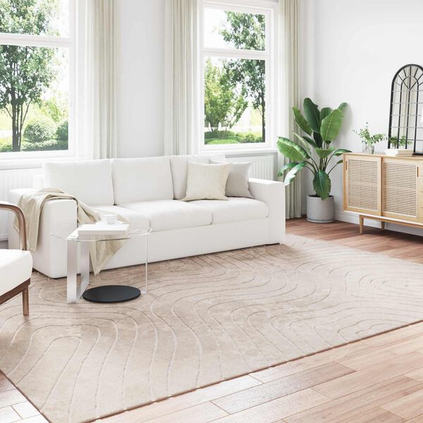vidaXL Omr&aring;desmattor Rektangul&auml;r PALMERAS Beige 280 x 200 cm Polyester