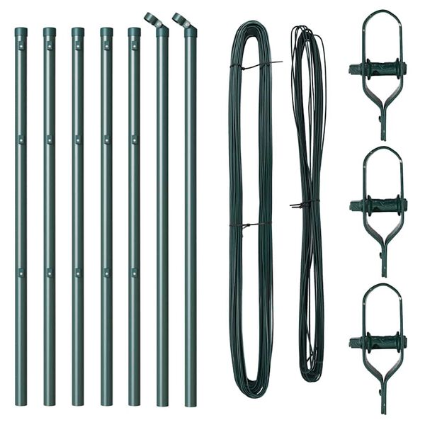 vidaXL St&auml;ngselstolpe 7 pcs Gr&ouml;n St&aring;l