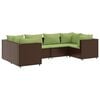 vidaXL Loungegrupp med dynor brun konstrotting