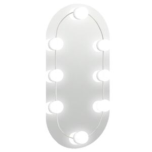 vidaXL Spegel med LED-lampor 40x20 cm glas oval
