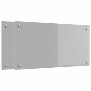 vidaXL K&ouml;kspl&aring;nbak 2 pcs Ljusgr&aring; 80 x 40 cm h&auml;rdat glas