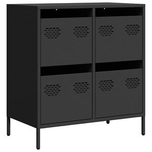 vidaXL Sk&auml;nk svart 68x39x73,5 cm kallvalsat st&aring;l