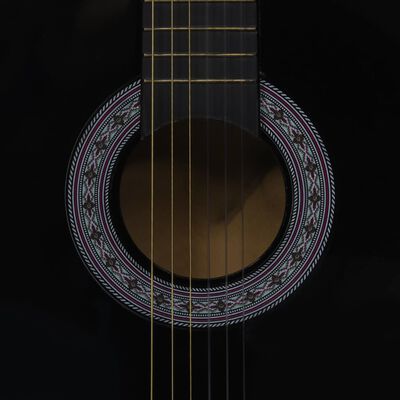 vidaXL Gitarr för nybörjare och barn klassisk svart 3/4 36"