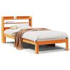 vidaXL S&auml;ngram utan madrass vaxbrun 75x190 cm massiv furu