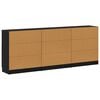 vidaXL Sideboard 3 pcs Svart Ek 181 x 30 x 70 cm Konstruerat tr&auml;