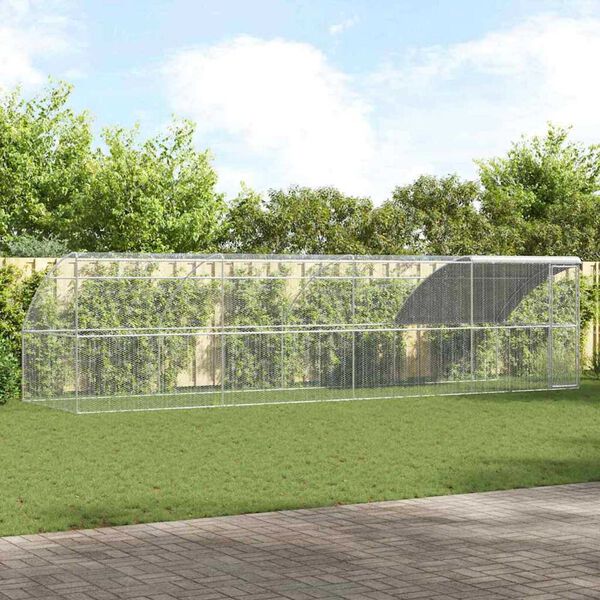 vidaXL H&ouml;nshus 4 pcs Silver 800 x 200 x 200 cm St&aring;l och PE