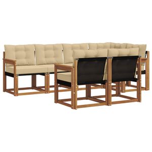 vidaXL Utomhussoffset med kudde 7 pcs Naturlig och Beige