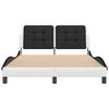 vidaXL Bed Frame without Mattress "Zadar" White and Black 120x200 cm Faux Leather