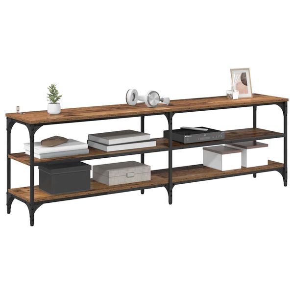 vidaXL TV-sk&aring;p Gammalt tr&auml; 160 x 30 x 50 cm Konstruerat tr&auml; och j&auml;rn