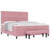 vidaXL B&auml;ddfj&auml;der med huvudgavel Rosa 200 x 180 cm Sammet
