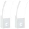 vidaXL Utomhusv&auml;gglampor LED med sensorer 2 st vit gjuten aluminium