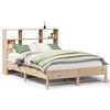 vidaXL S&auml;ng med bokhylla utan madrass 140x190cm massiv furu