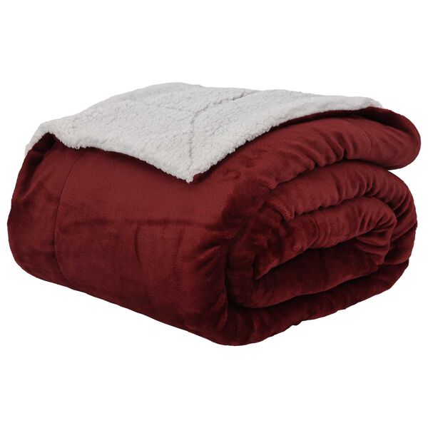 vidaXL Kastfilt Bordeaux R&ouml;d 220 x 240 cm Fleece
