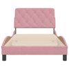 vidaXL Bed Frame without Mattress Pink 100x200 cm Velvet