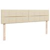 vidaXL Ottoman sängram med madrasser gräddvit 160x200 cm tyg