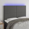 vidaXL S&auml;nggavel LED gr&aring; 144x5x118/128 cm konstl&auml;der