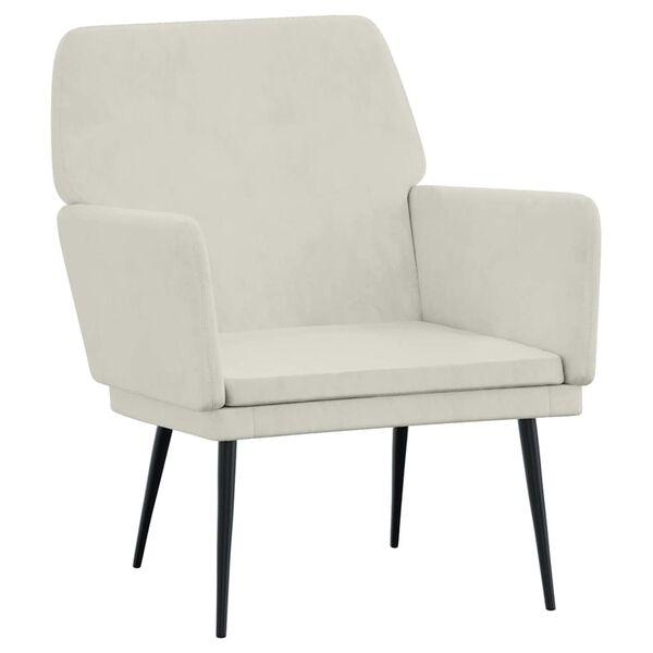 vidaXL Loungestol gr&auml;ddvit 62x79x79 cm sammet