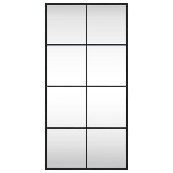 vidaXL Väggspegel svart 40x80 cm rektangulär järn