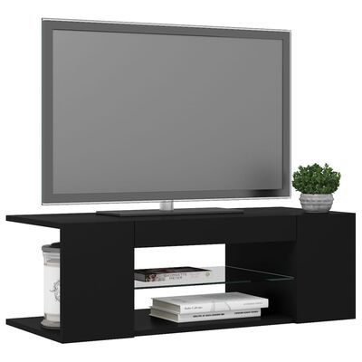 vidaXL TV-bänk med LED-belysning svart 90x39x30 cm