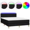 vidaXL Rams&auml;ng med madrass & LED svart 140x190 cm tyg