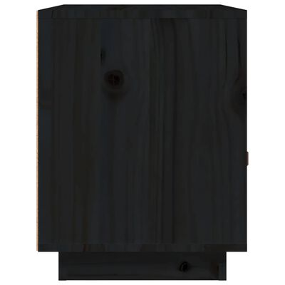vidaXL Sängbord svart 40x34x45 cm massiv furu