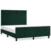 vidaXL S&auml;ngram utan madrass m&ouml;rkgr&ouml;n 140x190 cm sammet
