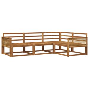 vidaXL Utomhussoffset 4 pcs Naturlig Massivt Akaciatr&auml;