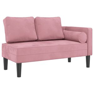 vidaXL Sch&auml;slong med dynor rosa sammet