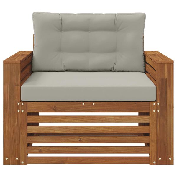 vidaXL Utomhussoffset Massivt akaciatr&auml; och polyester Naturf&auml;rg