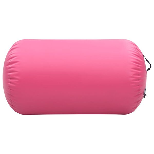 vidaXL Uppbl&aring;sbar gymnastikrulle med pump 100x60 cm PVC rosa