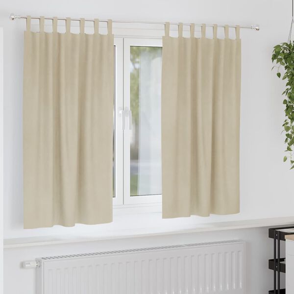vidaXL M&ouml;rkl&auml;ggningsgardiner 2 pcs Kr&auml;m 140 x 175 cm Sammet